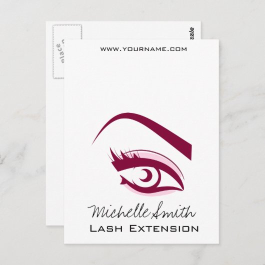 Carte Postale cils longs de l'oeil pourpre Icône d'extension Las (Devant / Derrière)