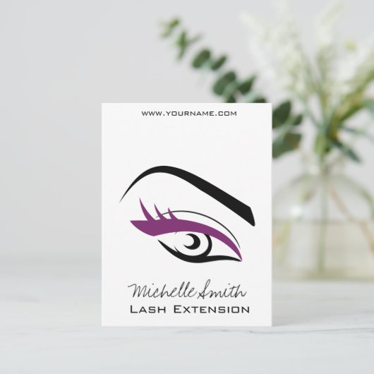 Carte Postale cils longs de l'oeil pourpre Icône d'extension Las (Debout devant)