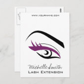 Carte Postale cils longs de l'oeil pourpre Icône d'extension Las (Devant / Derrière)