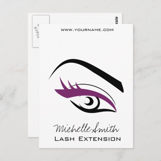 Carte Postale cils longs de l'oeil pourpre Icône d'extension Las (Devant / Derrière)