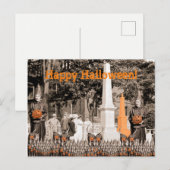 Carte Postale Cimetière 1918 Photo Citrouille de sorcières d'Hal (Devant / Derrière)