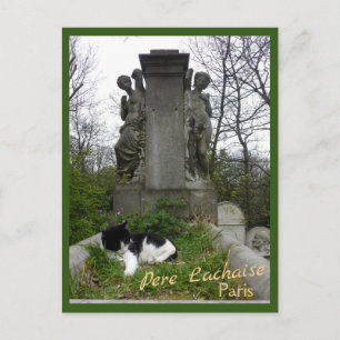 Carte Postale Cimetière Chat avec texte