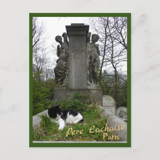Carte Postale Cimetière Chat avec texte (Devant)