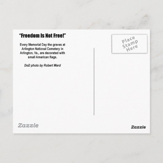 Carte Postale Cimetière d'Arlington (Dos)