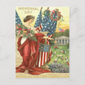 Carte Postale Cimetière de la Liberté Lady Wreath, Drapeau améri (Devant)