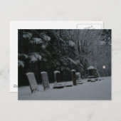 Carte Postale Cimetière d'hiver avec orbe (Devant / Derrière)