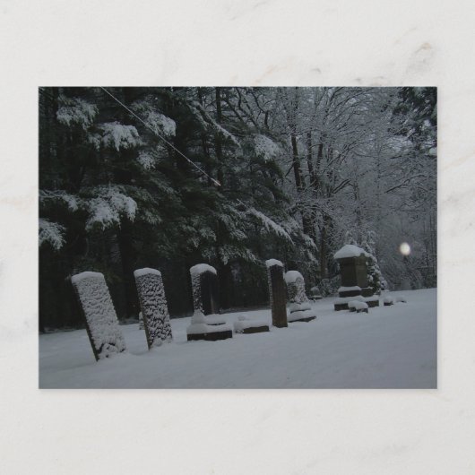 Carte Postale Cimetière d'hiver avec orbe (Devant)