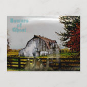 Carte Postale *~* Cimetière Éffrayant ATTENTION de Ghost HALLOWE (Devant)