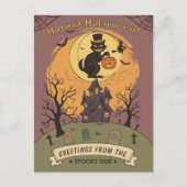Carte Postale Cimetière Effrayant - Scène d'Halloween (Devant)