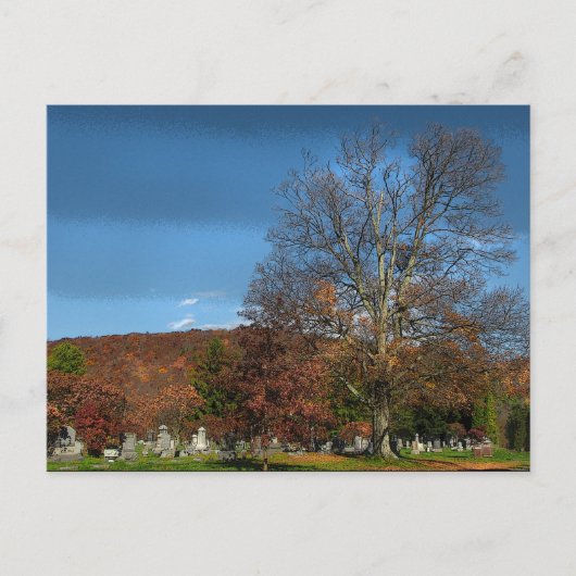 Carte Postale Cimetière en automne (Devant)