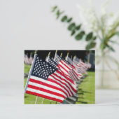Carte Postale Cimetière militaire historique avec des drapeaux a (Debout devant)