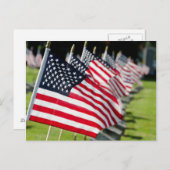 Carte Postale Cimetière militaire historique avec drapeaux améri (Devant / Derrière)