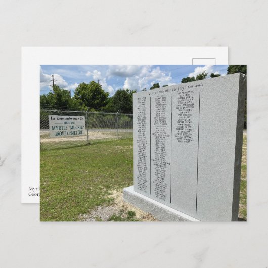 Carte Postale Cimetière Muckle Grove, Georgetown, SC (Devant / Derrière)