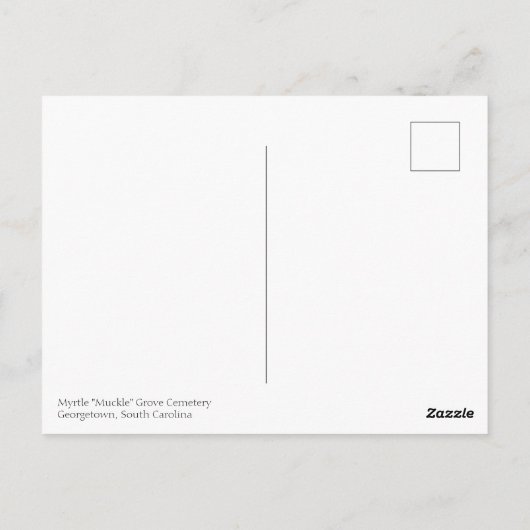 Carte Postale Cimetière Muckle Grove, Georgetown, SC (Dos)