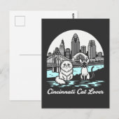 Carte Postale Cincinnati City Ohio Cat Lover (Devant / Derrière)