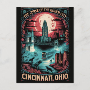 Carte Postale Cincinnati haunted, Ohio, voyage horreur vintage