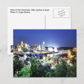 Carte Postale Cincinnati, Ohio, la Queen City. (Devant / Derrière)