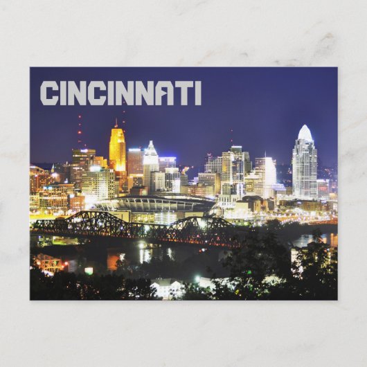 Carte Postale Cincinnati, Ohio, la Queen City. (Devant)