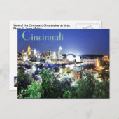 Carte Postale Cincinnati, Ohio, la Queen City. (Devant / Derrière)