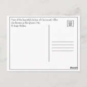 Carte Postale Cincinnati, Ohio, la ville reine (Dos)