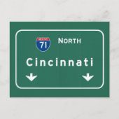 Carte Postale Cincinnati Ohio oh Autoroute Interstate Freeway : (Devant)