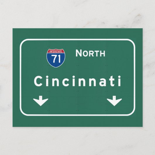 Carte Postale Cincinnati Ohio oh Autoroute Interstate Freeway : (Devant)