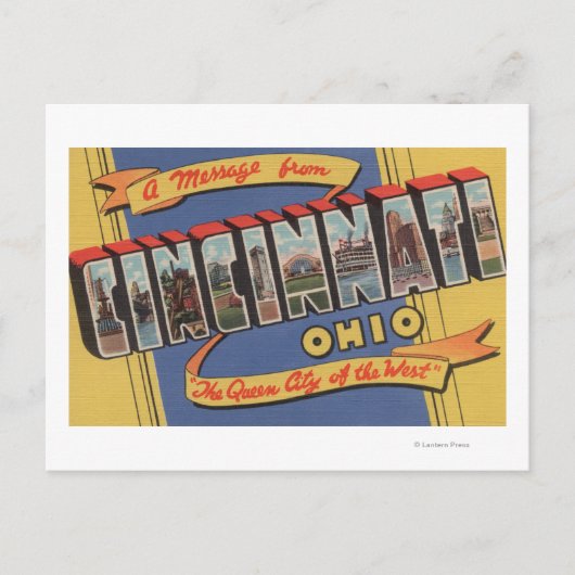 Carte Postale Cincinnati, Ohio - Scènes de grandes lettres (Devant)
