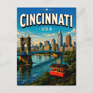 Carte Postale Cincinnati Roebling Bridge Voyage Souvenir