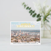 Carte Postale Cincinnati Save the Date Retro Wedding Postcard (Debout devant)