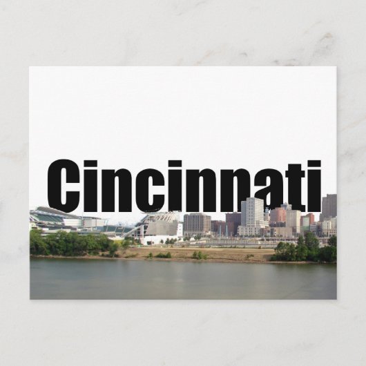 Carte Postale Cincinnati Skyline avec Cincinnati dans le ciel (Devant)