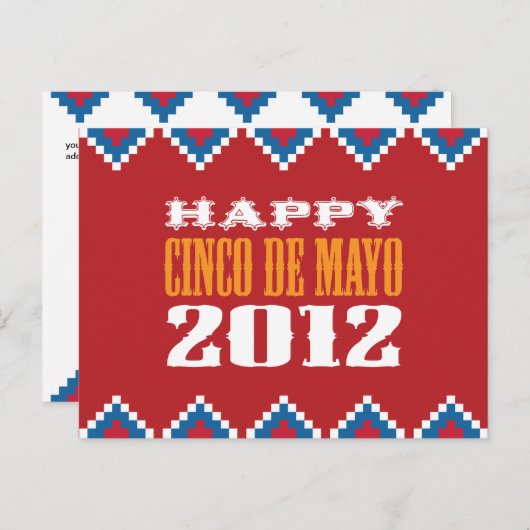 Carte postale Cinco de Mayo (Devant / Derrière)