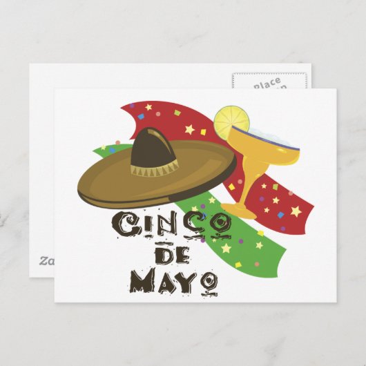 Carte Postale Cinco de Mayo (Devant / Derrière)
