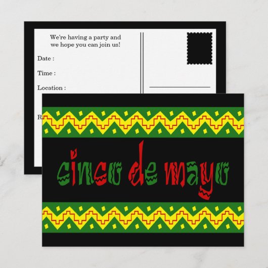 Carte Postale cinco de mayo (Devant / Derrière)