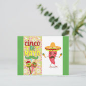 Carte Postale Cinco de Mayo aux couleurs mignonnes (Debout devant)