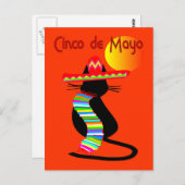 Carte Postale Cinco de mayo CAT Design—Adorable (Devant / Derrière)