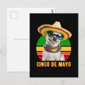 Carte Postale Cinco De Mayo Chapeau Chihuahua Avec Lunettes De S (Devant / Derrière)