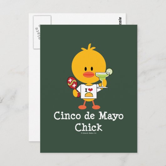 Carte postale Cinco de Mayo Chick (Devant / Derrière)