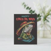 Carte Postale Cinco de Mayo Iguana portant Sombrero & Serape (Debout devant)