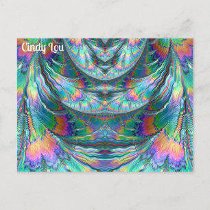 Carte Postale CINDY LOU ~ Pastels qui dégoulinent ~ Motif fracta