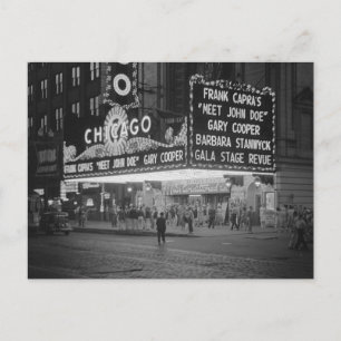 Carte Postale Cinéma de Chicago la nuit, 1941