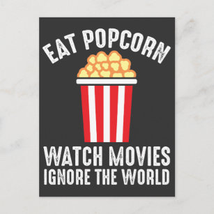 Carte Postale Cinéma Manger Popcorn Regarder les films Ignorer l