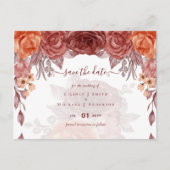 Carte Postale Cinnamon Terracotta TOMBE Floral MARIAGE (Devant)