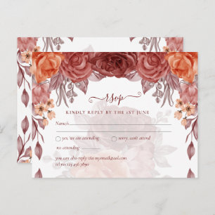 Carte Postale Cinnamon Terracotta TOMBE Floral MARIAGE