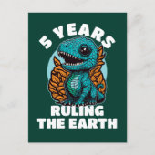 Carte Postale Cinq Ans D'anniversaire De Bébé Dinosaure (Devant)