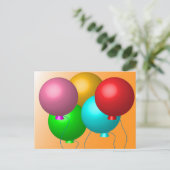 Carte Postale Cinq ballons d'anniversaire (Debout devant)