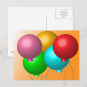 Carte Postale Cinq ballons d'anniversaire (Devant / Derrière)