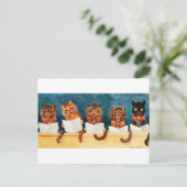 Carte Postale Cinq chats chanteurs, Louis Wain (Debout devant)