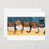 Carte Postale Cinq chats chanteurs, Louis Wain (Devant / Derrière)