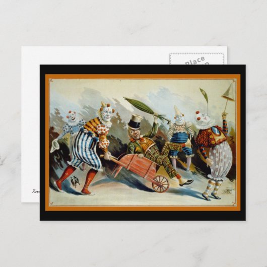 Carte Postale Cinq Clowns (Devant / Derrière)