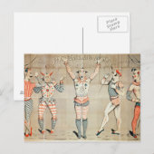 Carte Postale Cinq clowns célèbres attachés aux sables (Devant / Derrière)